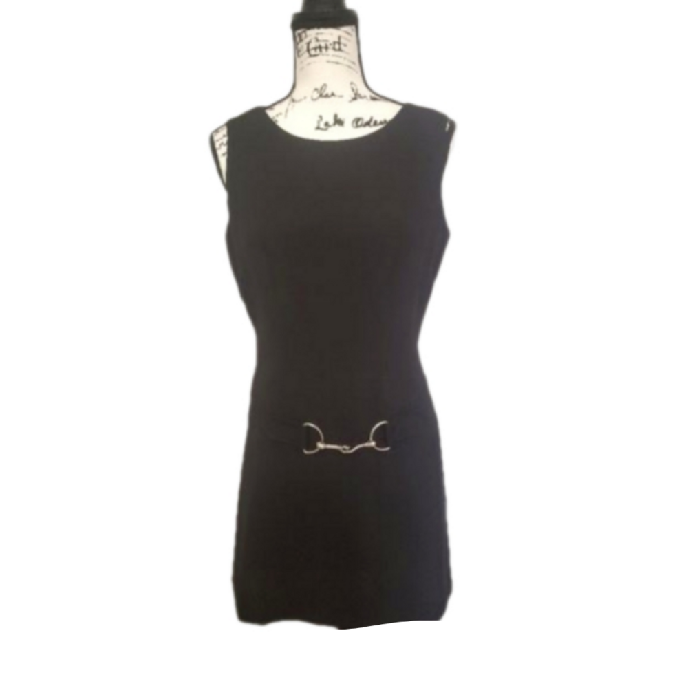 Kenmar | Black Vintage Drop Waist Flapper Style Sleeveless Mini Dress - Size: 8